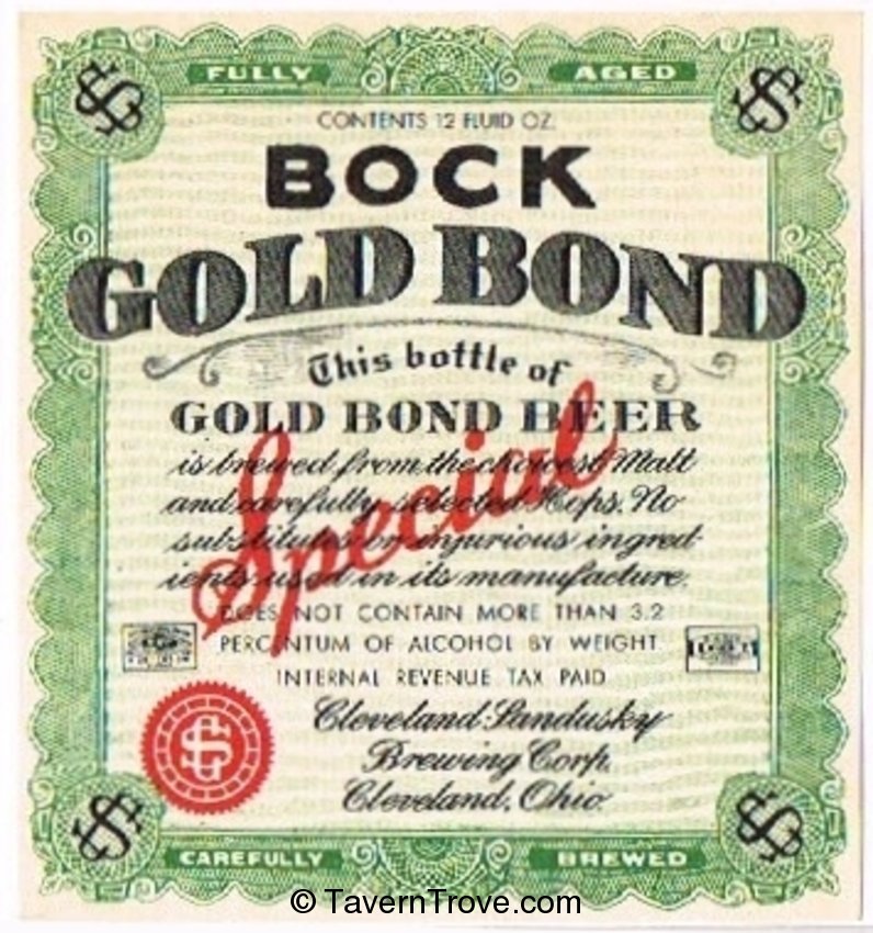 Gold Bond Bock Beer