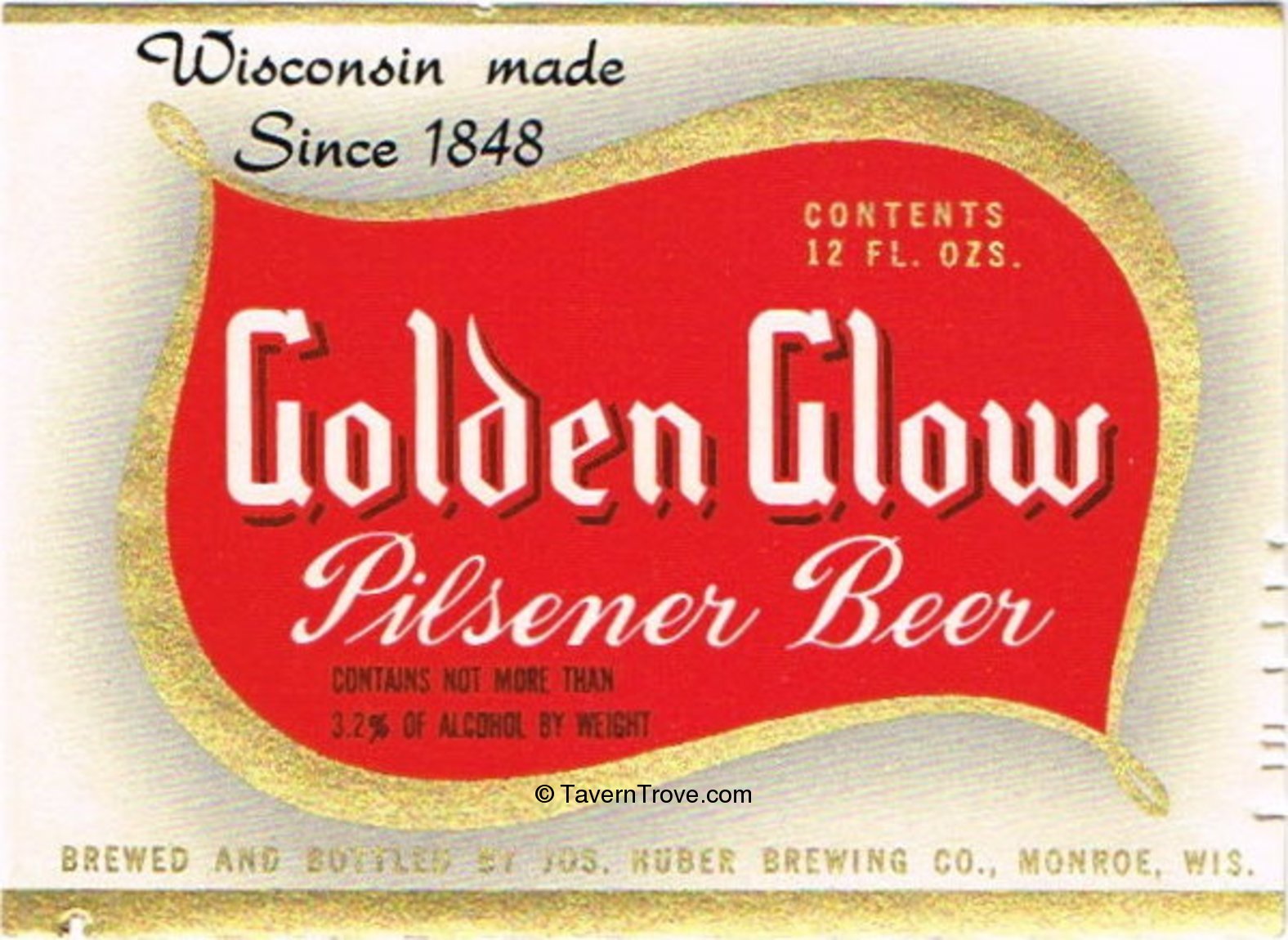 Item 47363 1950 Golden Glow Pilsener Beer Label