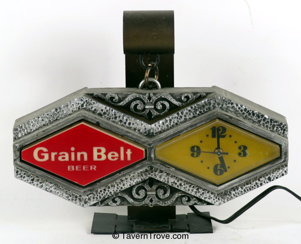 Grain Belt Beer Cash Register Clock Sign