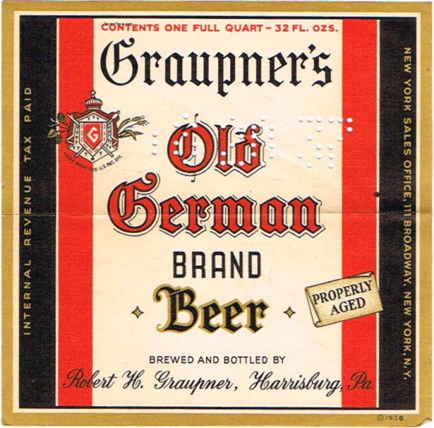 Graupner's Old German Brand Beer