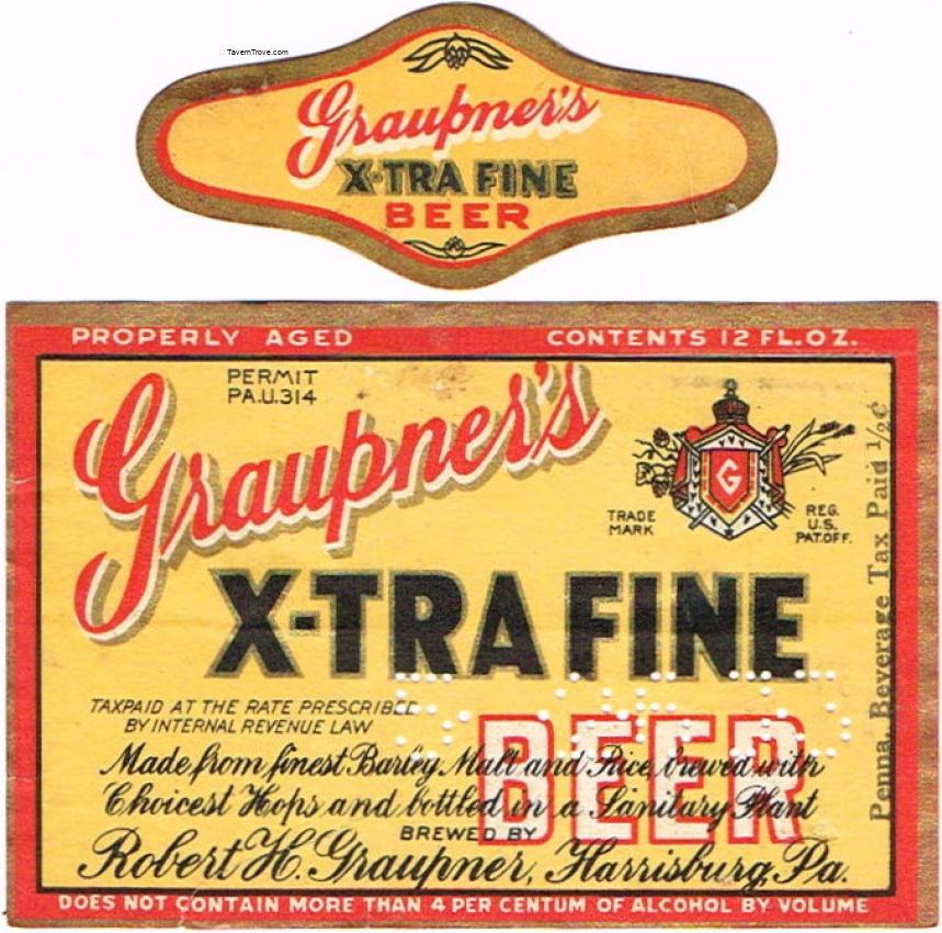 Graupner's X-Tra Fine Beer ~PA tax