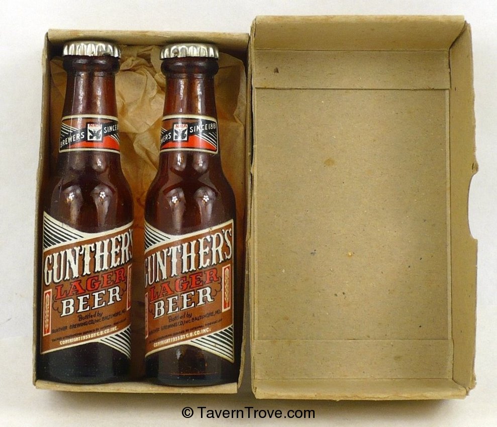 Gunther's Lager Beer S&P Set In Box