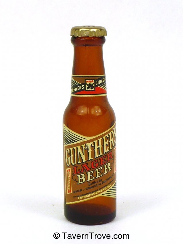 Gunther's Lager Beer salt shaker