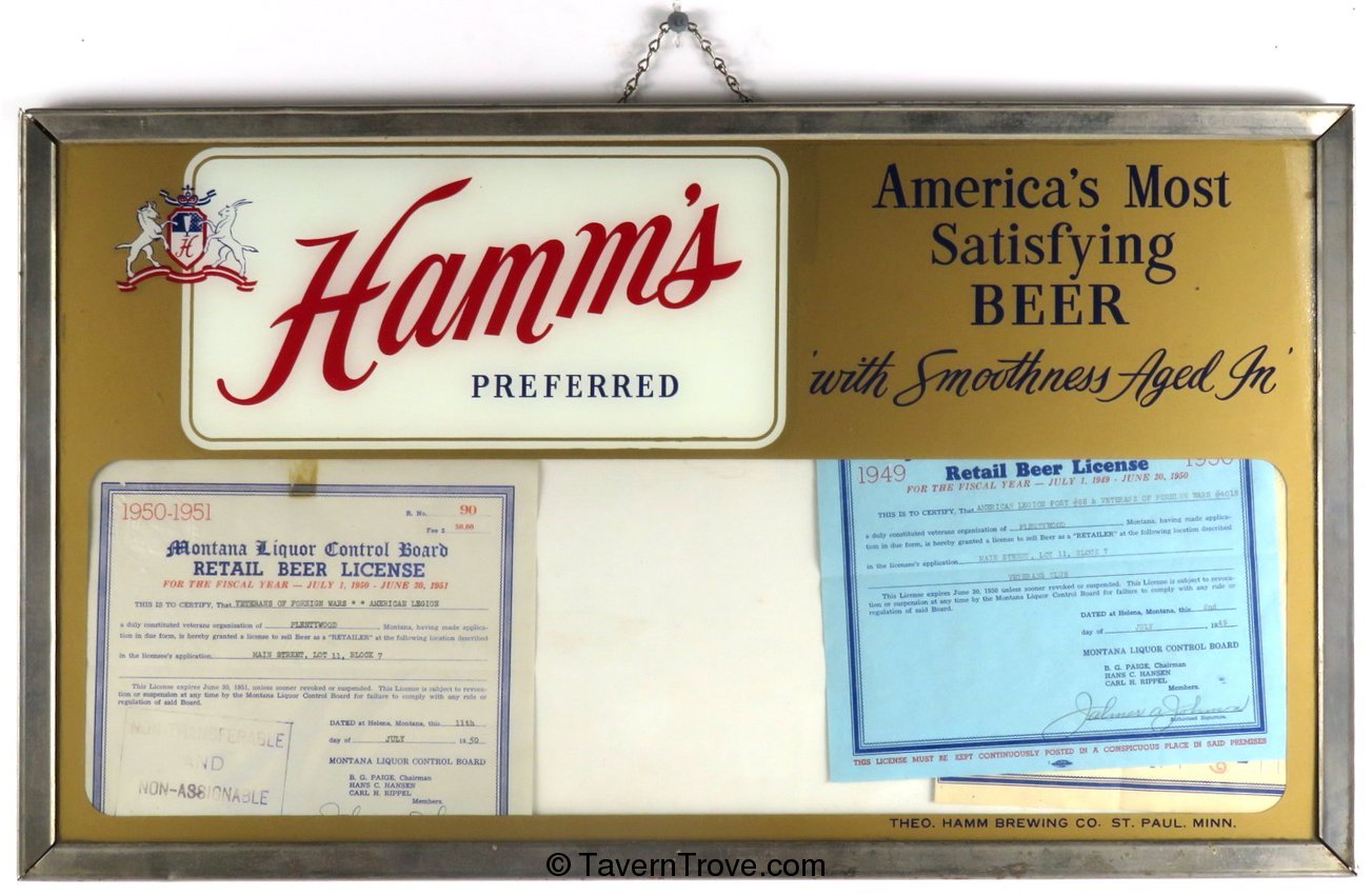 Hamm's Beer License Holder