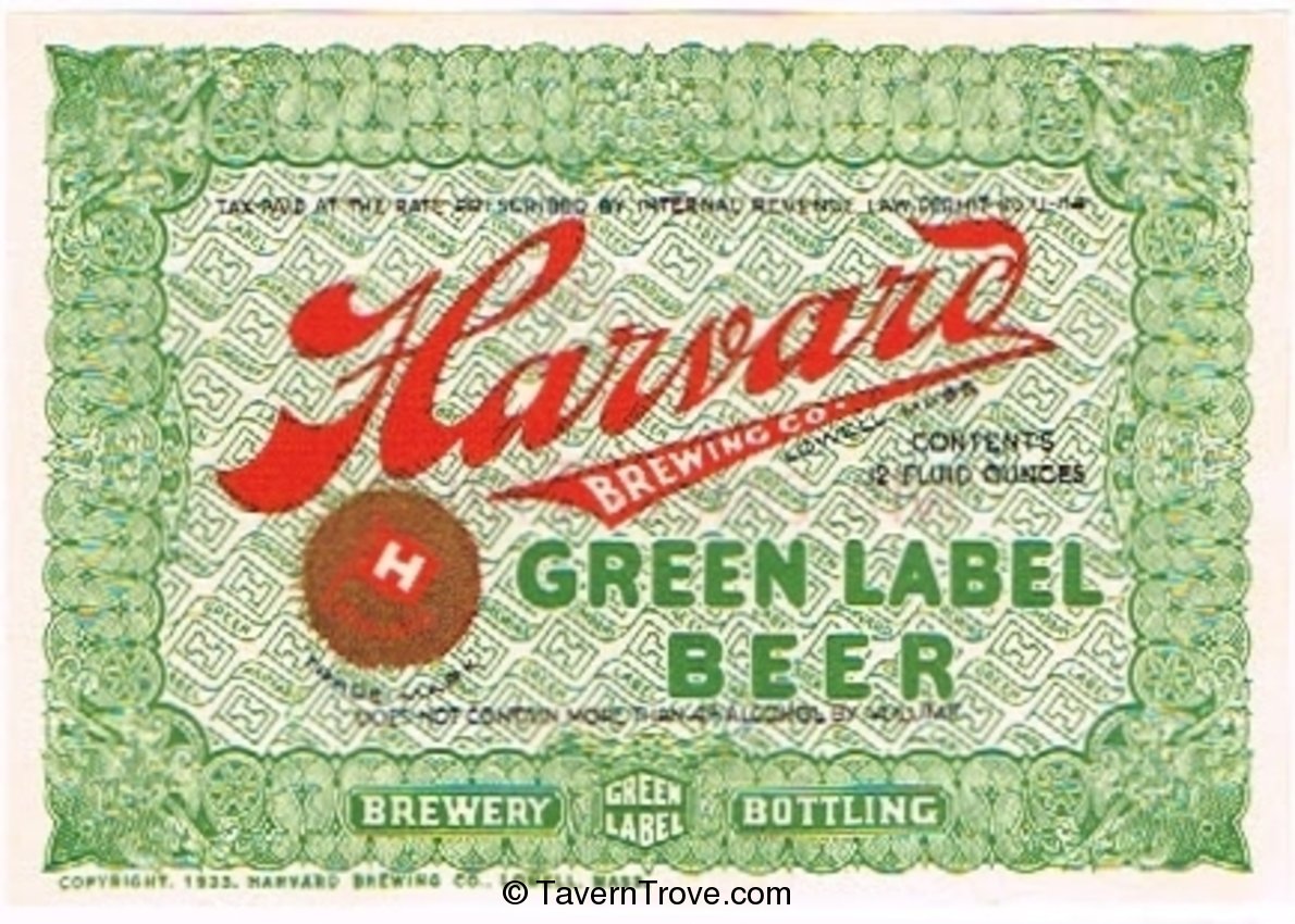 Harvard Green Label Beer