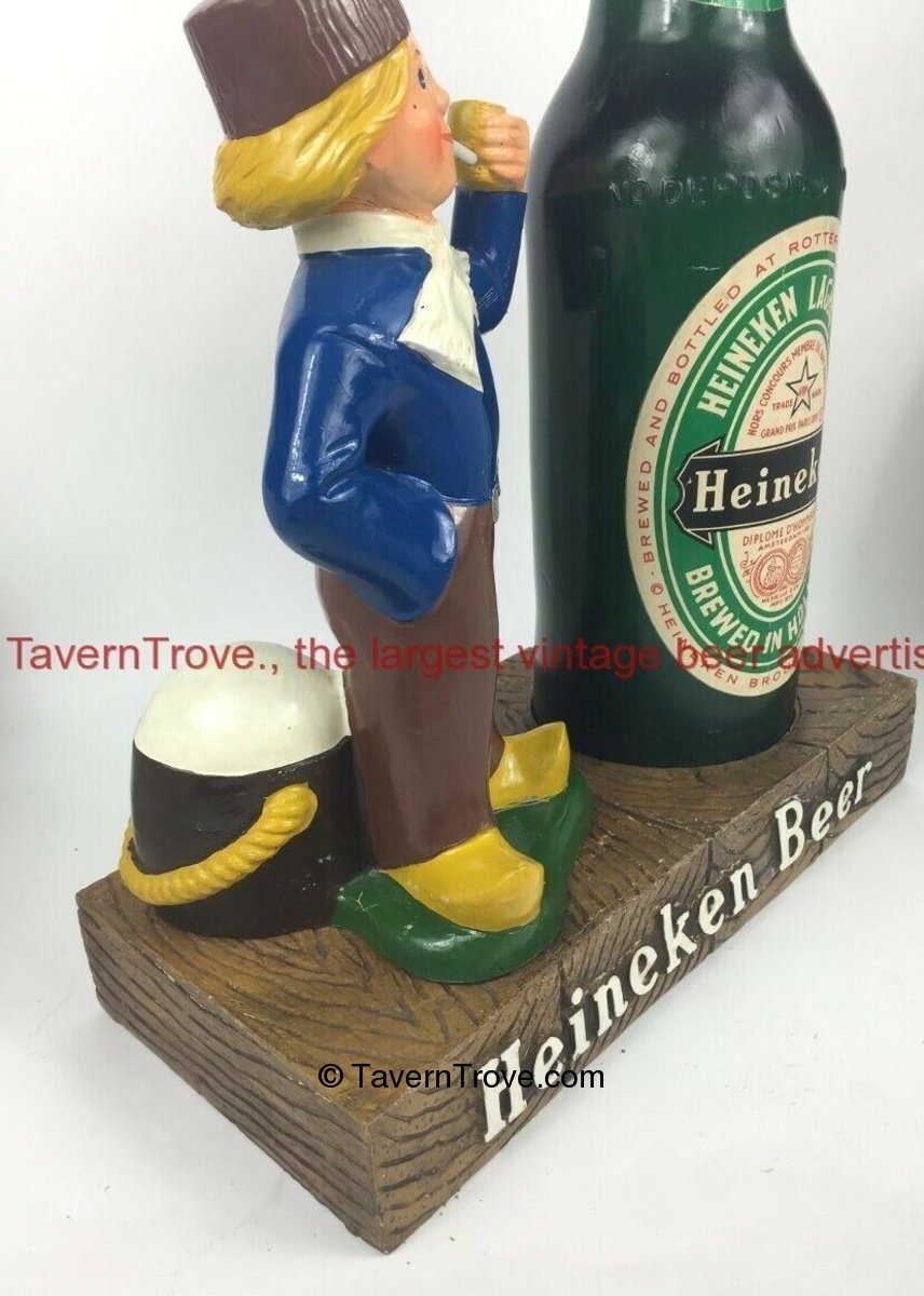 Item #95824 1970 Heineken Beer Dutch Boy and Bottle Display Backbar Sign