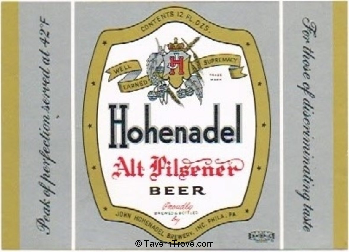 Hohenadel Alt Pilsener Beer 