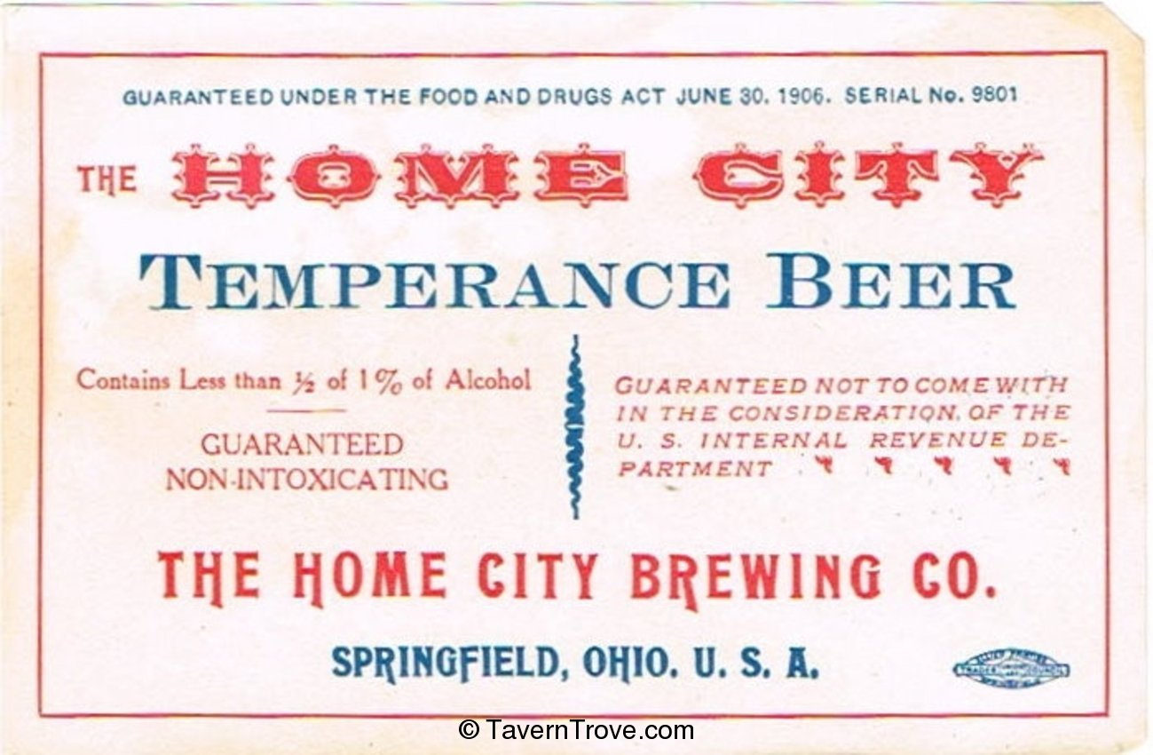 Home City Temperance Beer