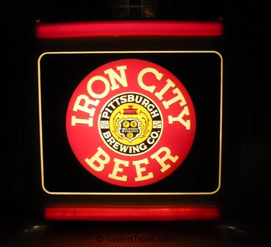 Item #86943 1950 Iron City Beer ROG Glass-Faced Illuminated Sign