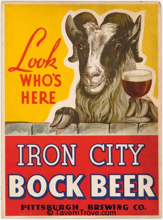 Iron City Bock Beer Easel-Back Sign