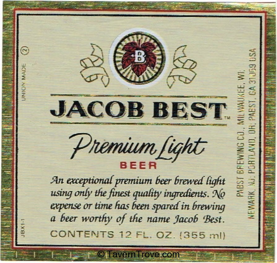 Jacob Best Premium Light Beer