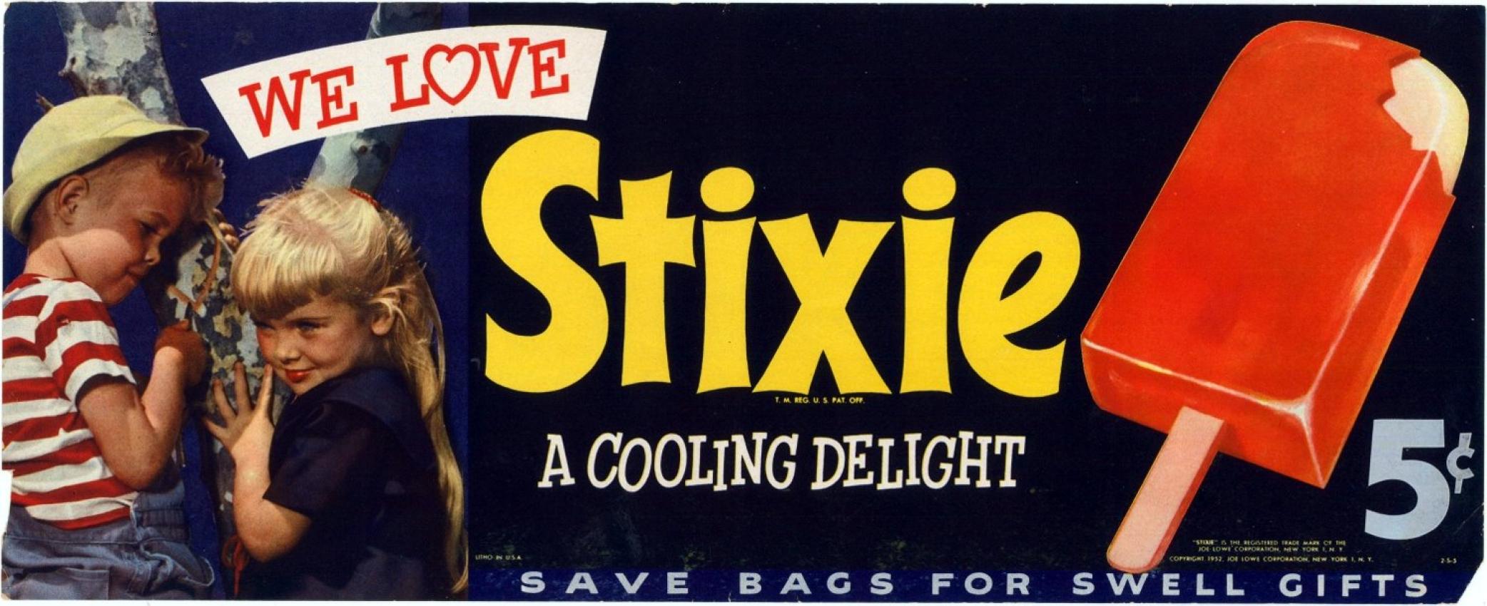 Joe Lowe Co. Stixie Ice Cream Bar 5¢