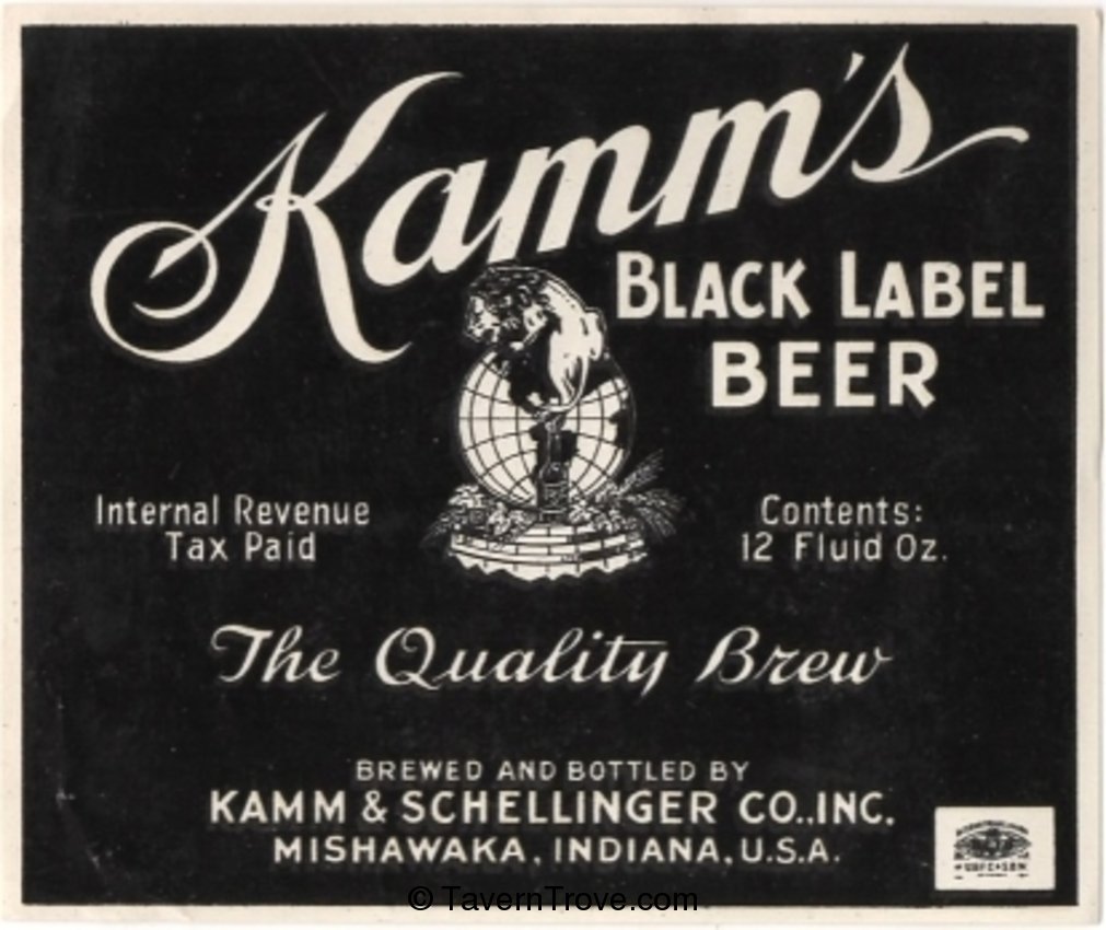 Kamm's Black Label Beer