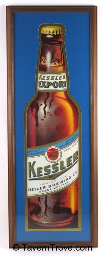 Kessler Beer Die Cut Cardboard Bottle Sign