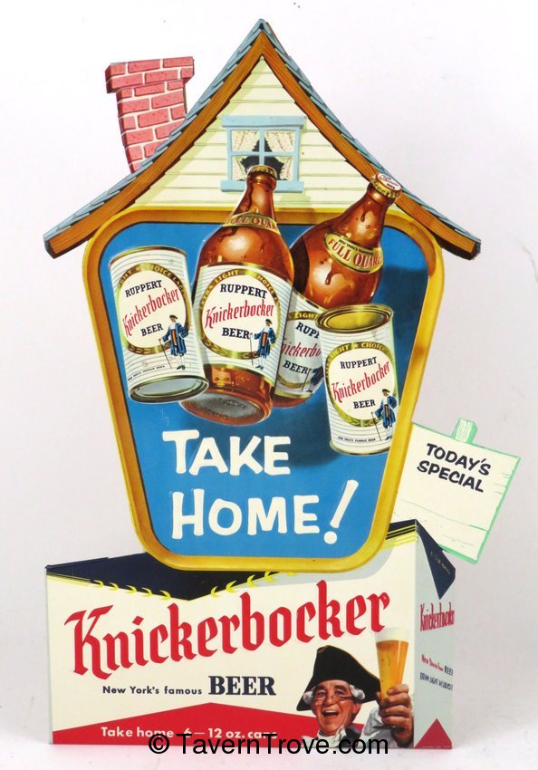 Knickerbocker Beer Tin-Over-Cardboard Sign