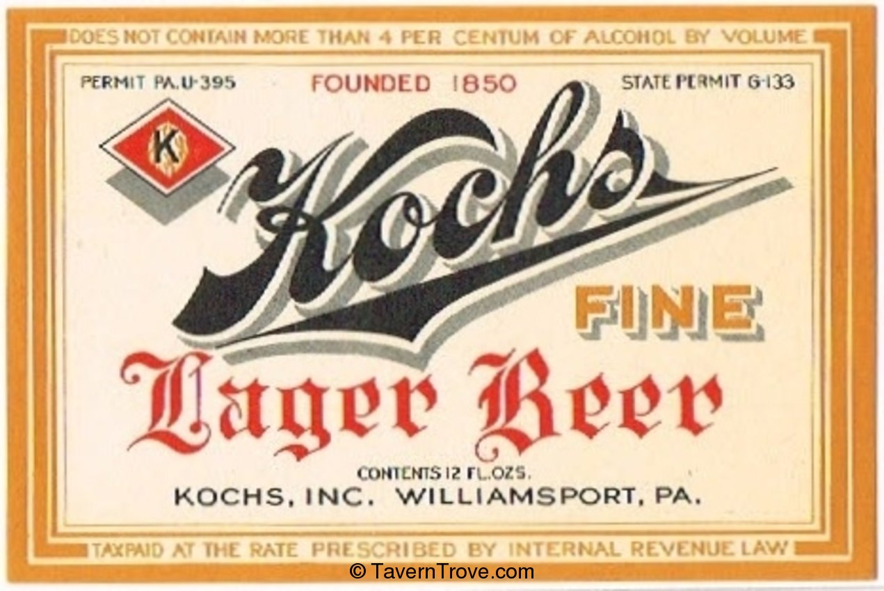 Koch's Fine Lager Beer