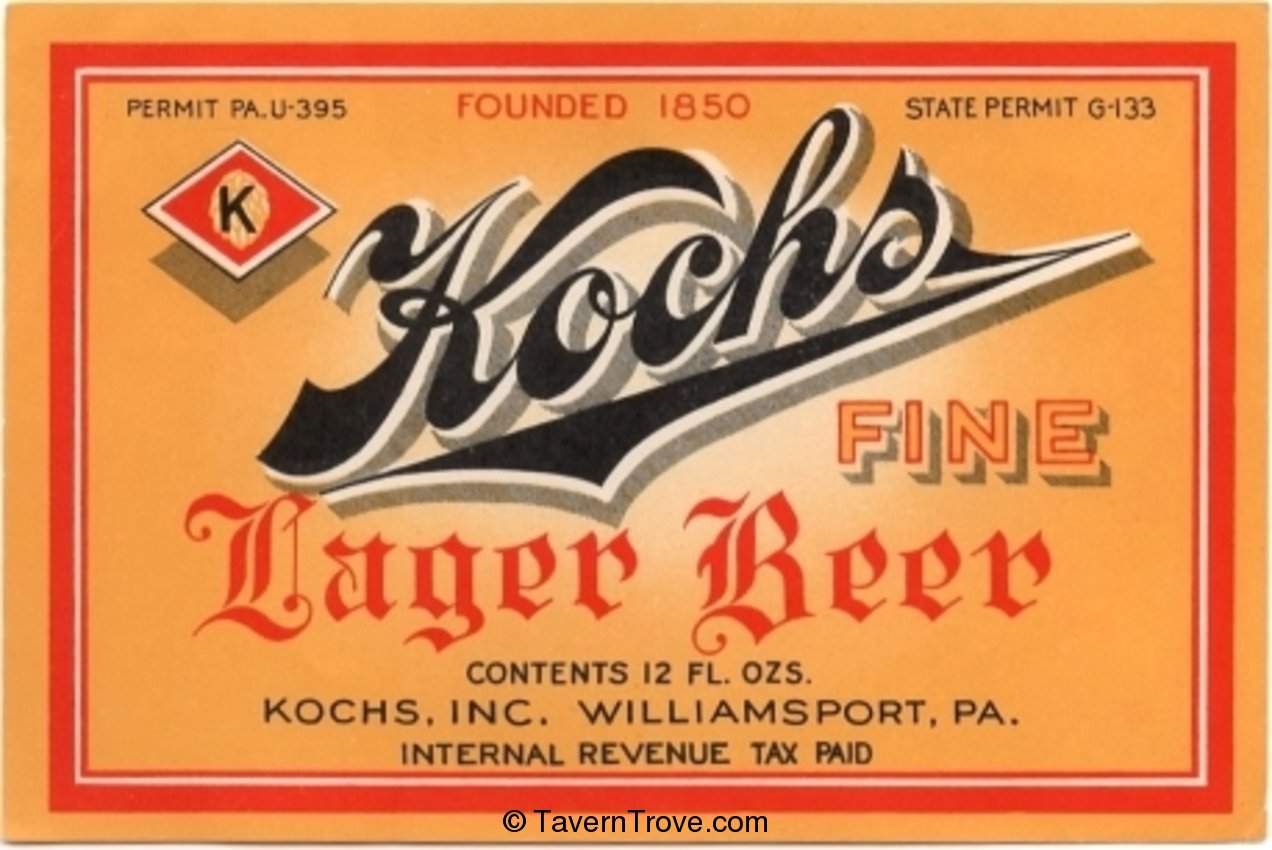 Koch's Fine Lager Beer