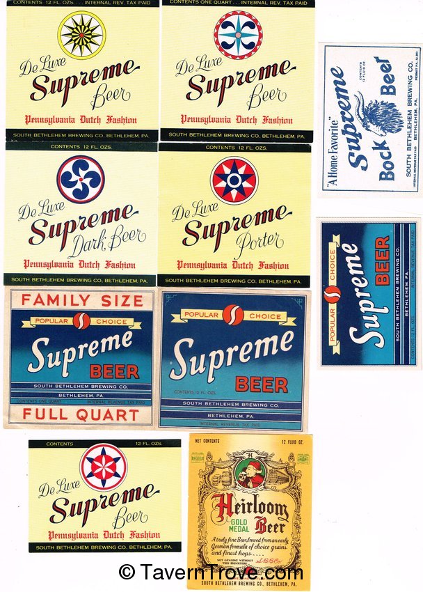 Lot of 10 Unused 1940s-50s Beer Labels