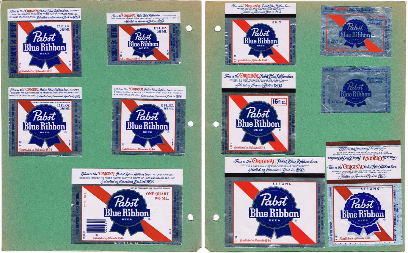 Lot of 11 Pabst Blue Ribbon Beer