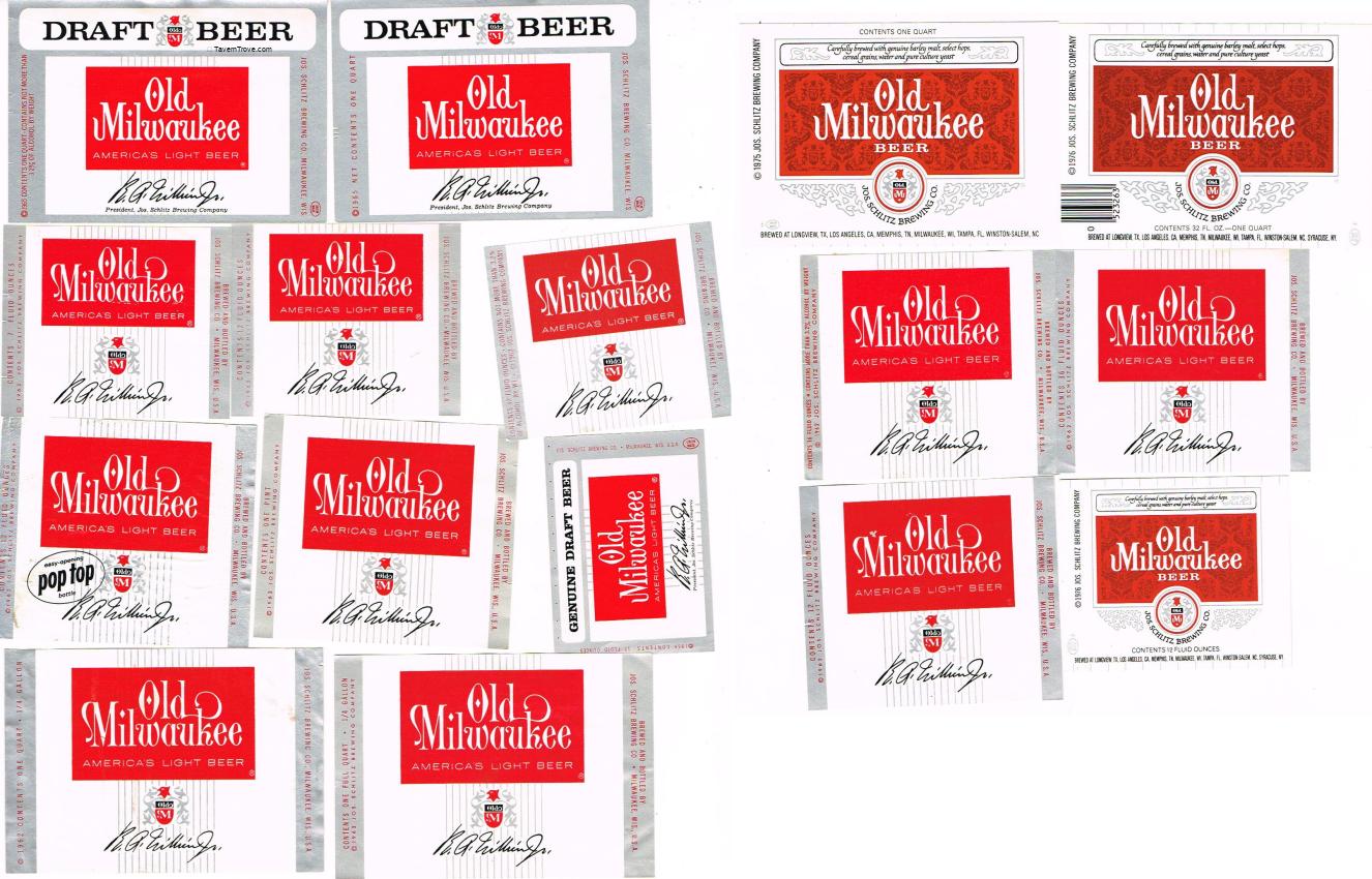 Lot of 16 1960s Old Milwaukee Beer Labels