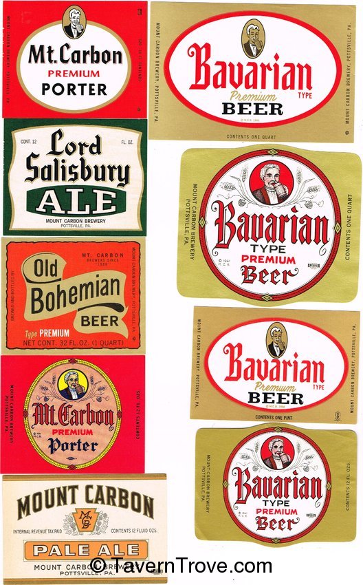 Lot of 26 Unused 1940s-70s Mount Carbon Beer Labels