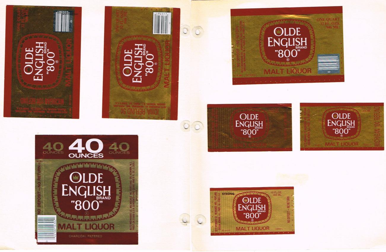 Lot of 7 Olde English 800 Beer