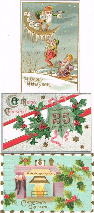 Lot of Three Scarce Advertising Christmas