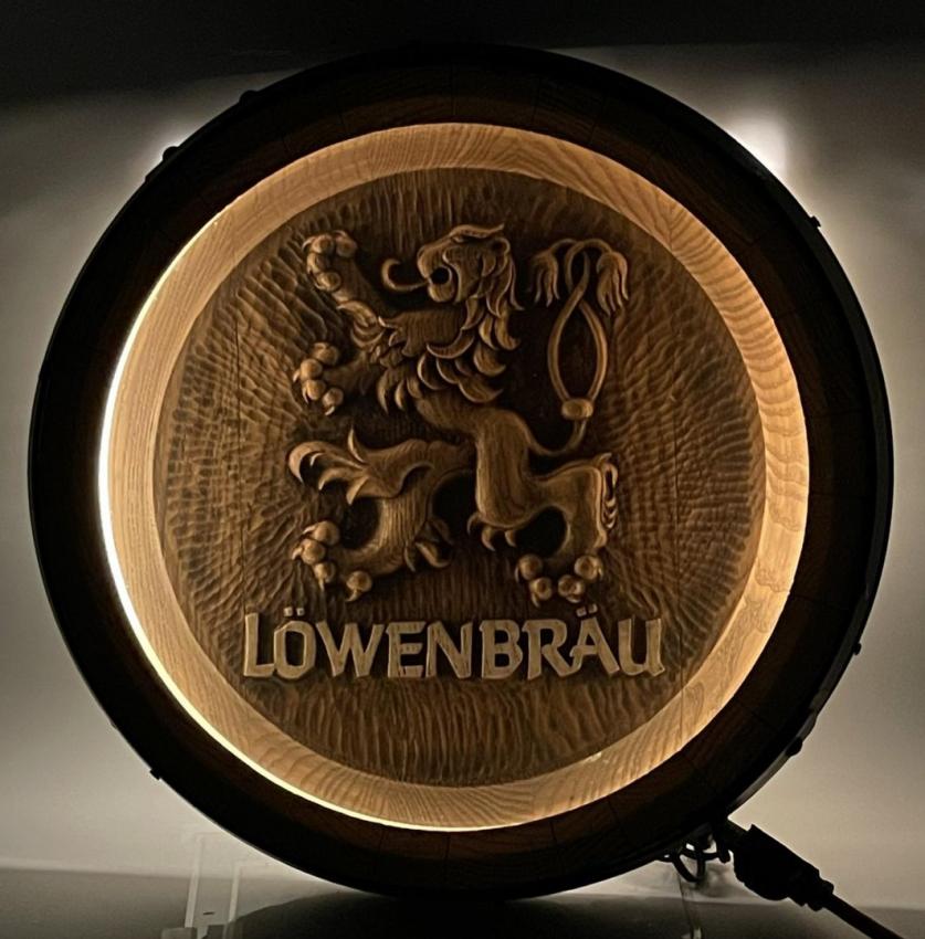 Lowenbrau Beer Illuminated Barrelhead