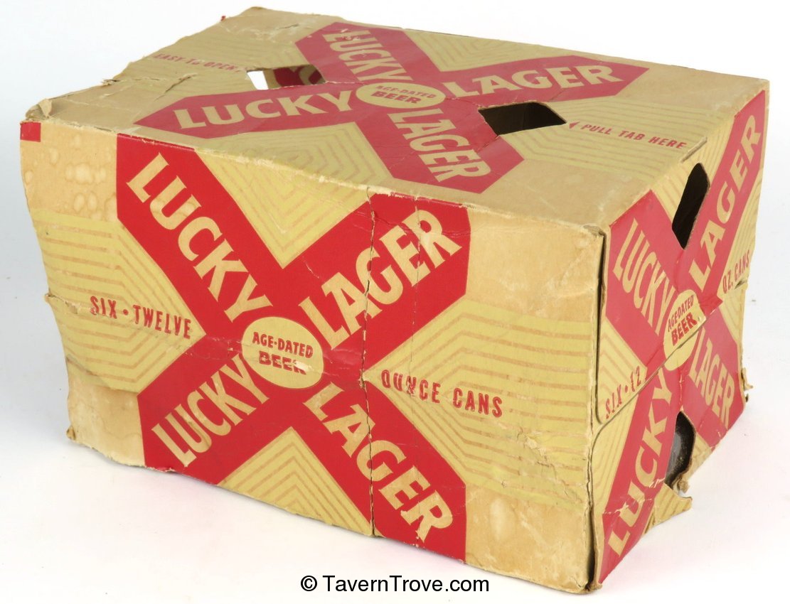 Lucky Lager Beer six pack box