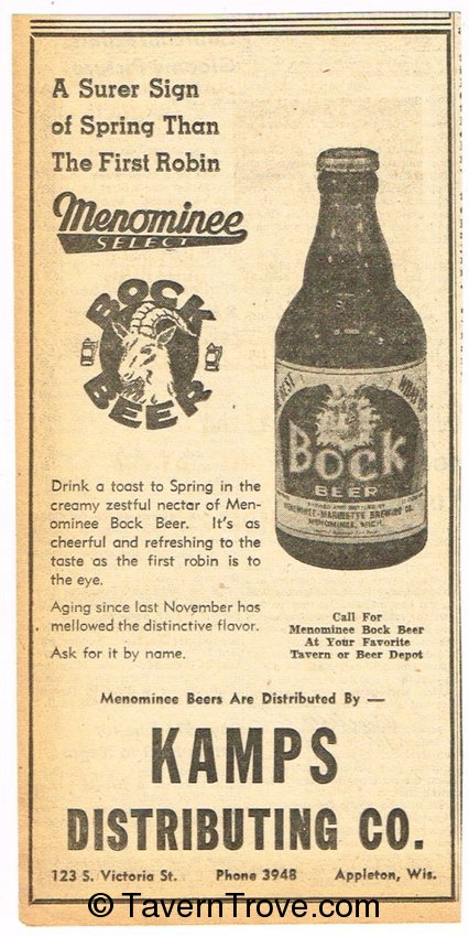 Menominee Bock Beer