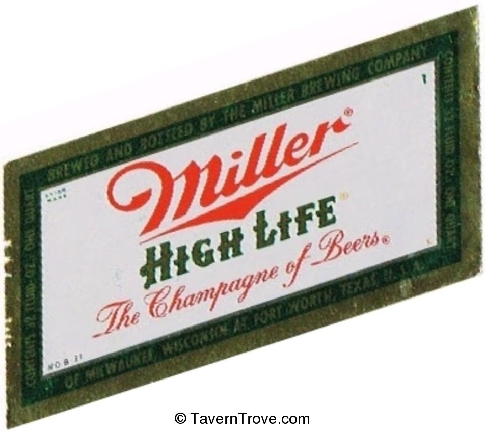 Miller High Life Beer