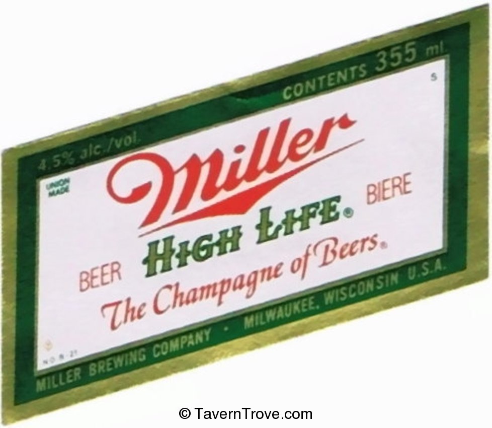 Miller High Life Biere Beer