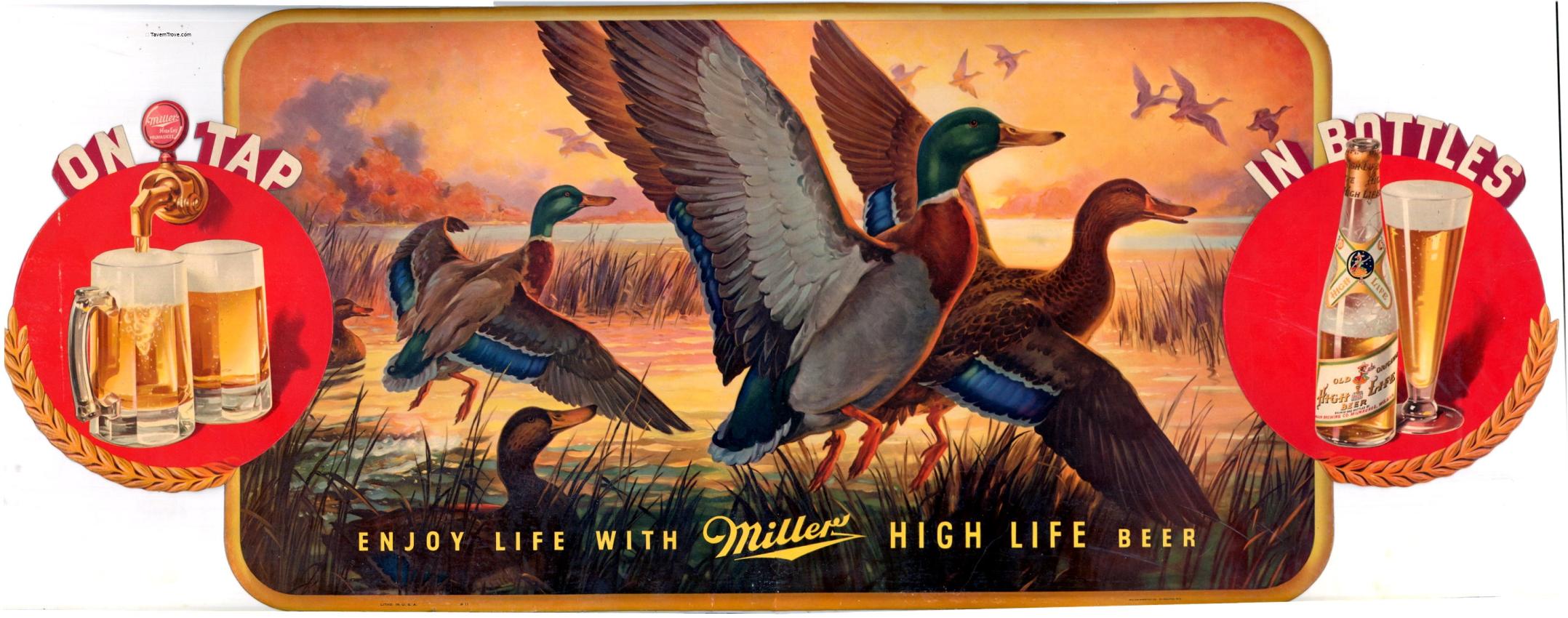 Miller High Life Beer Large Duck Hunting Display