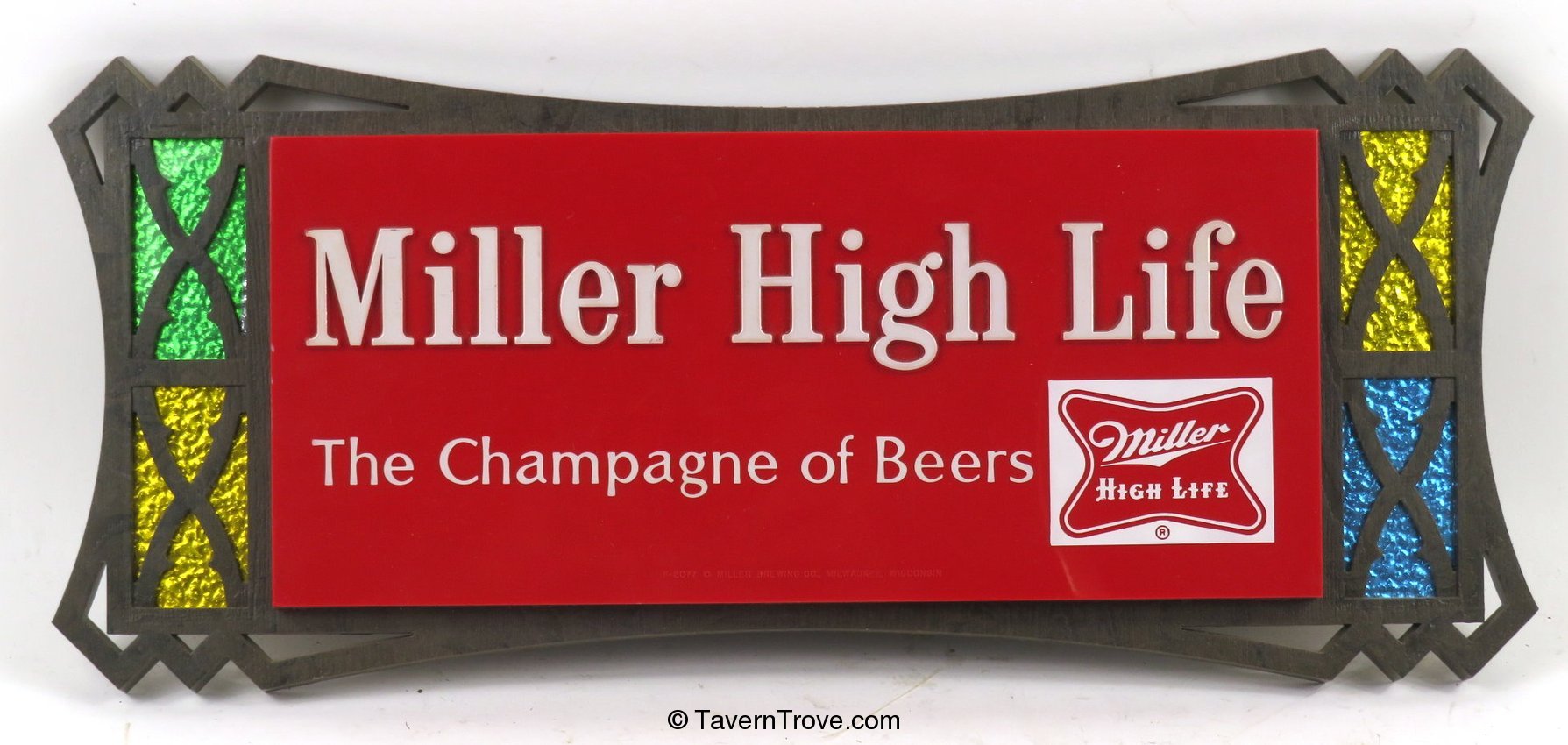 Miller High Life Beer Stained Glass Sign