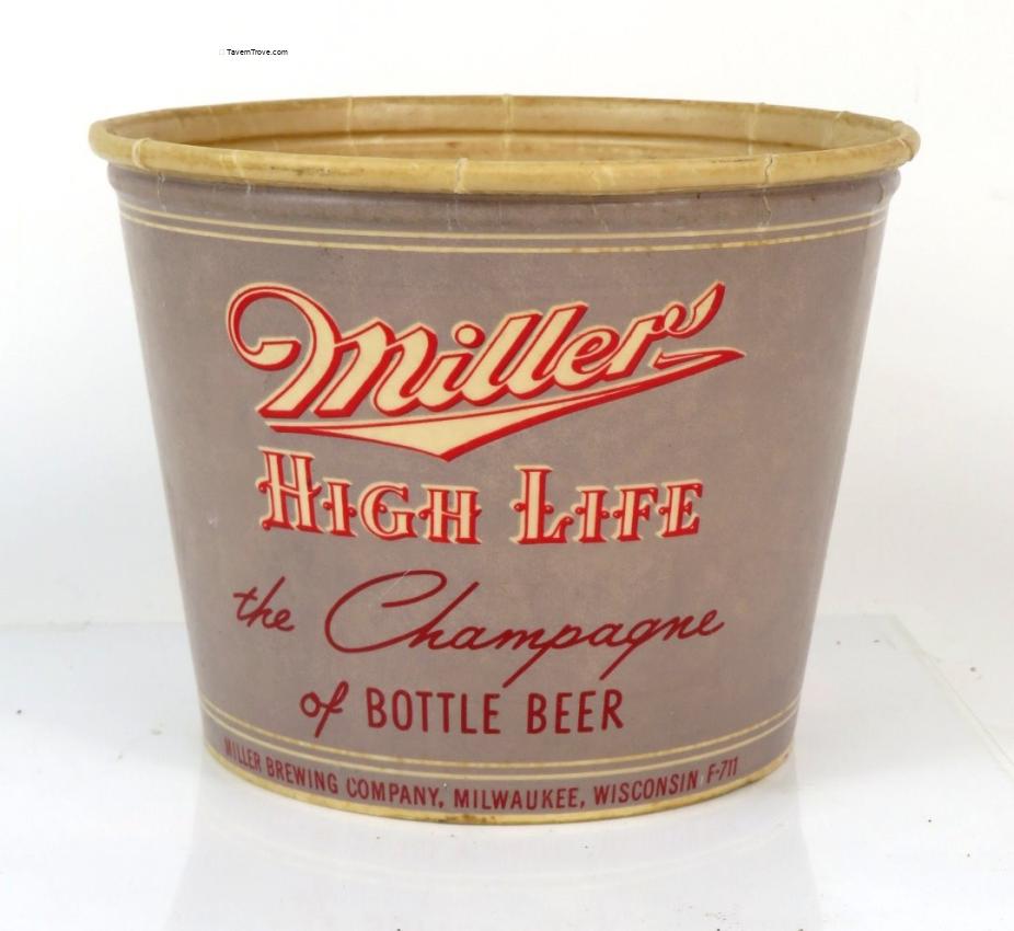 Miller High Life Beer Wax Paper Ice Bucket