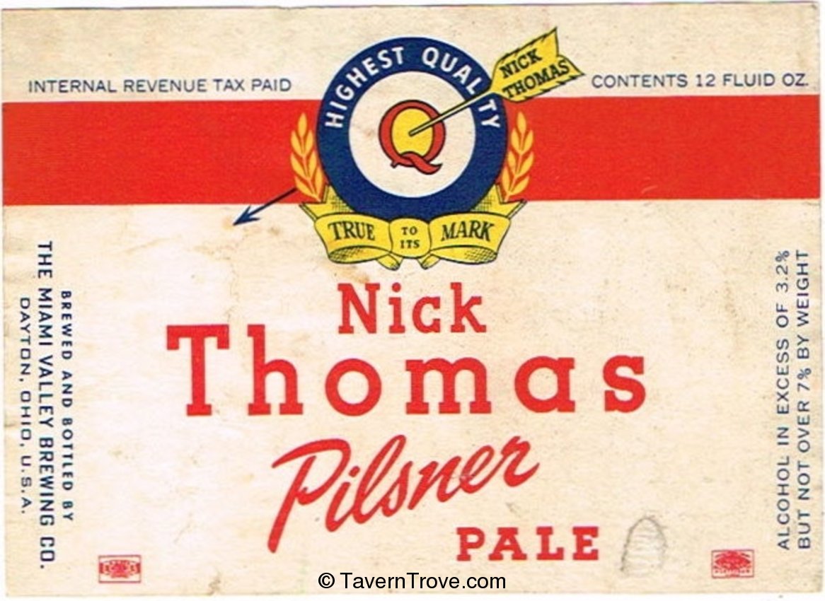 Nick Thomas Pilsner Pale Beer 