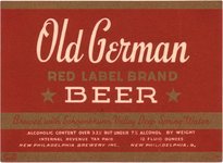 Old German Red Label Brand Beer