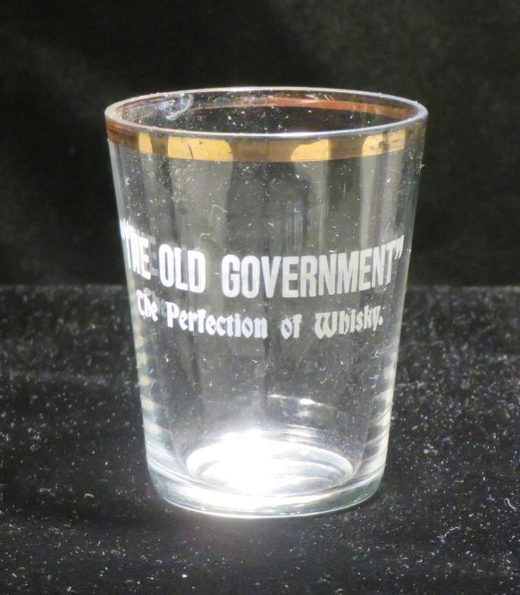 Old Government Whiskey Etched Shotglass