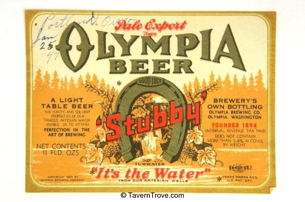 Olympia Pale Export Beer