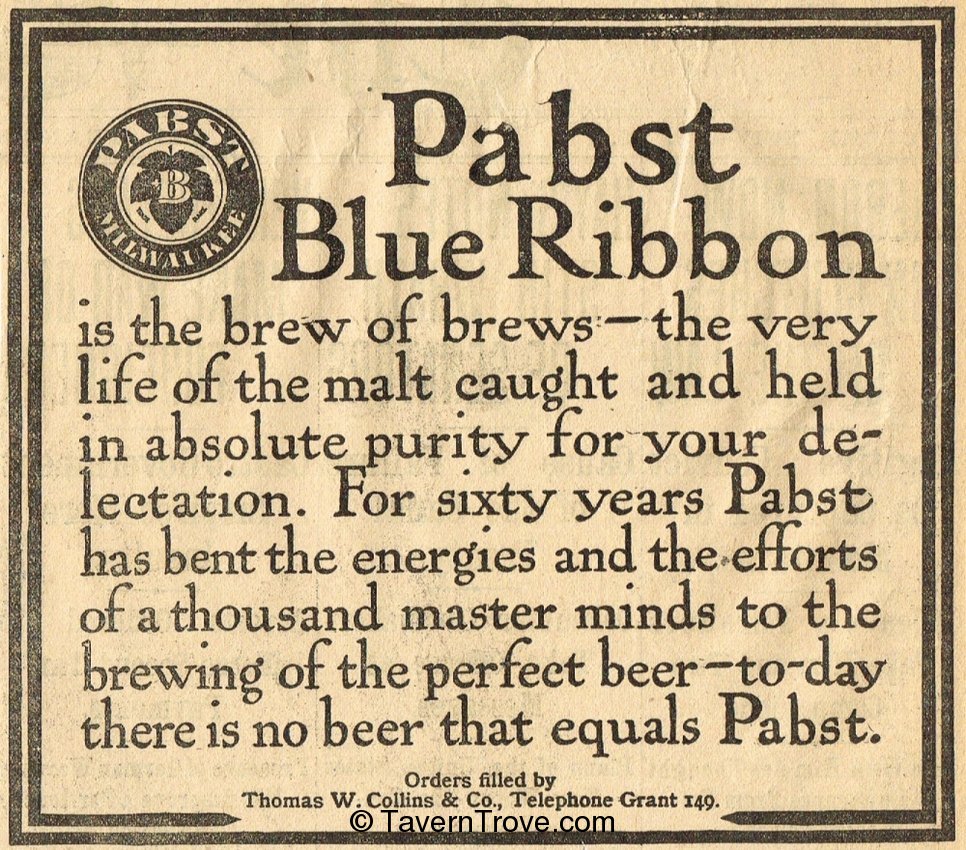 Pabst Blue Ribbon Beer