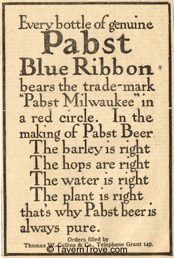 Pabst Blue Ribbon Beer