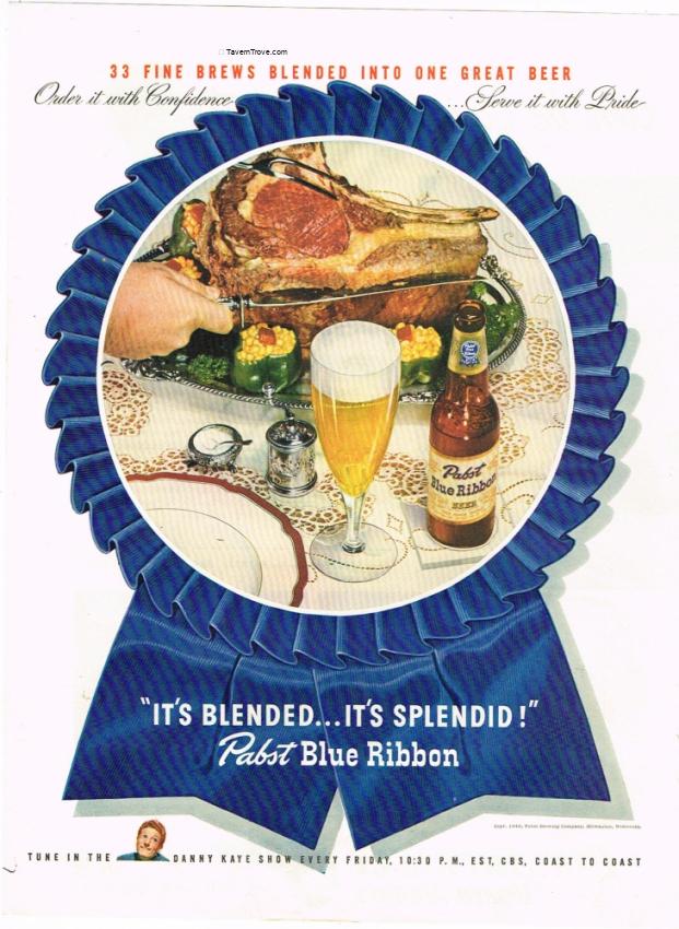 Pabst Blue Ribbon Beer splendid