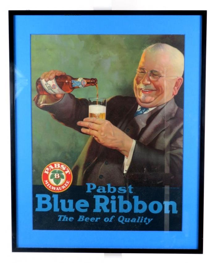 Pabst Blue Ribbon Beer Framed Easel Back