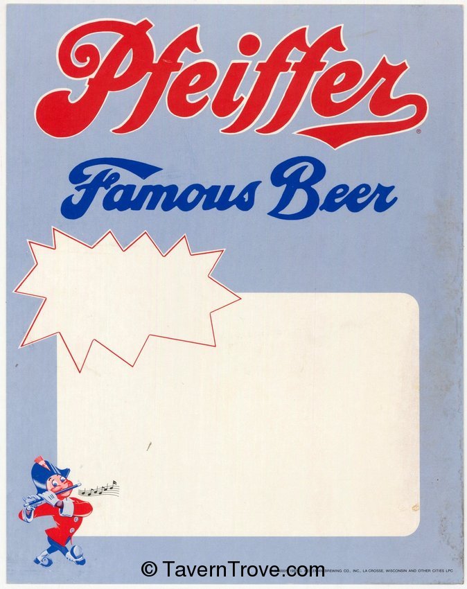 Pfeiffer Famous Beer Point of Sale Sign