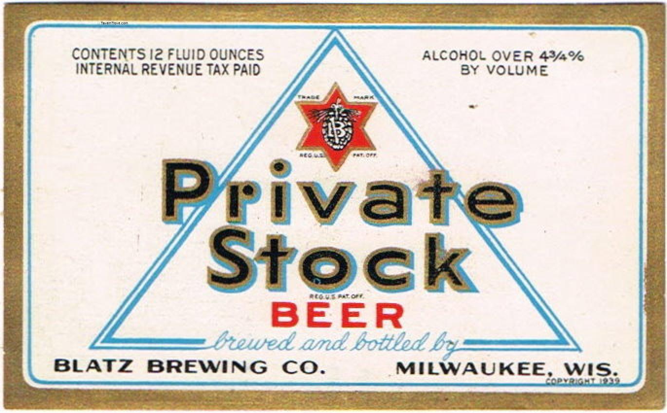 Blatz Private Stock Beer (VB)