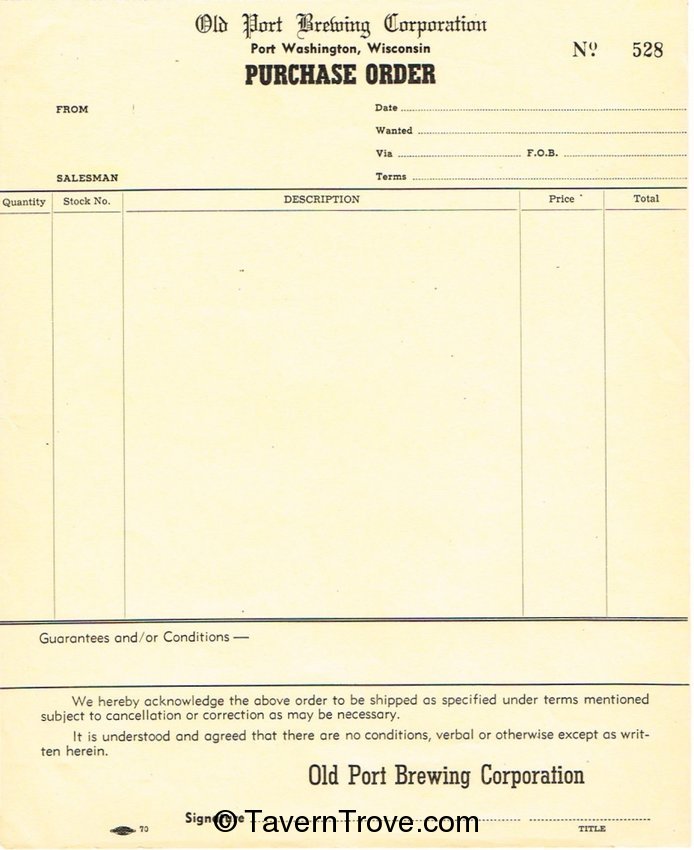 Purchase Order Sheet