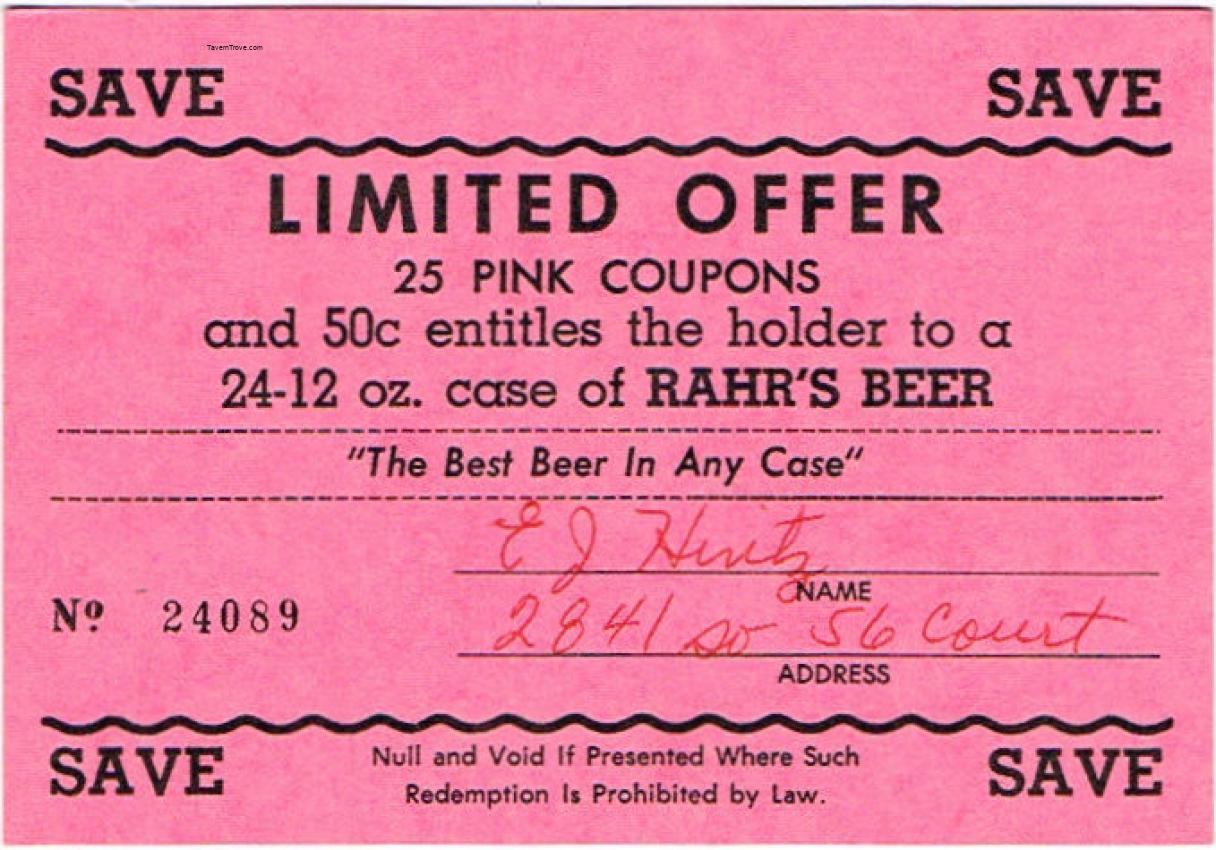 Rahr's Beer Coupon