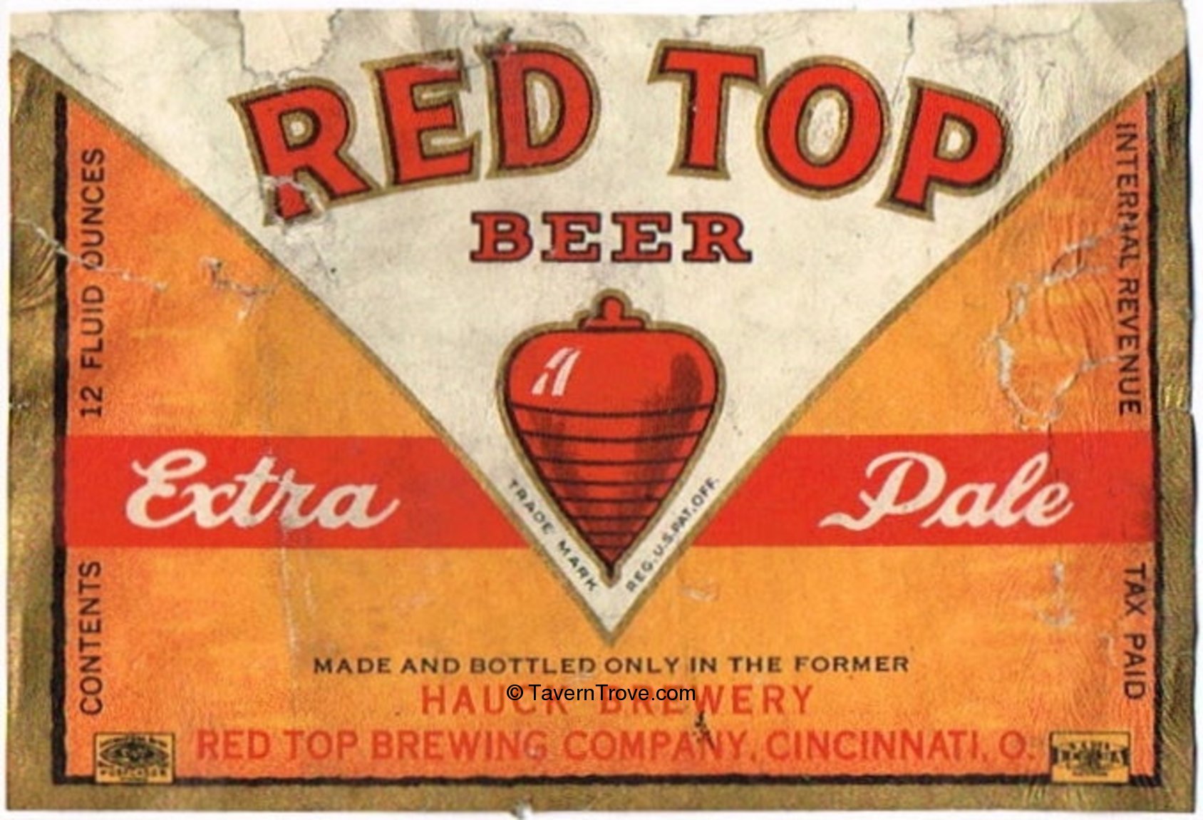 Item 82111 1938 Red Top Beer Label OH3117