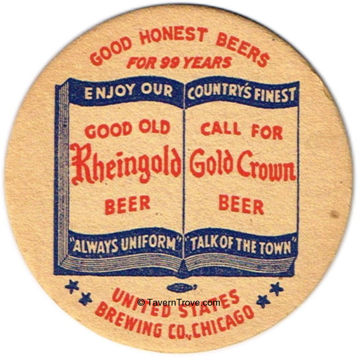 Item #38901 1948 Rheingold/Gold Crown Beer Coaster IL-UNI-11