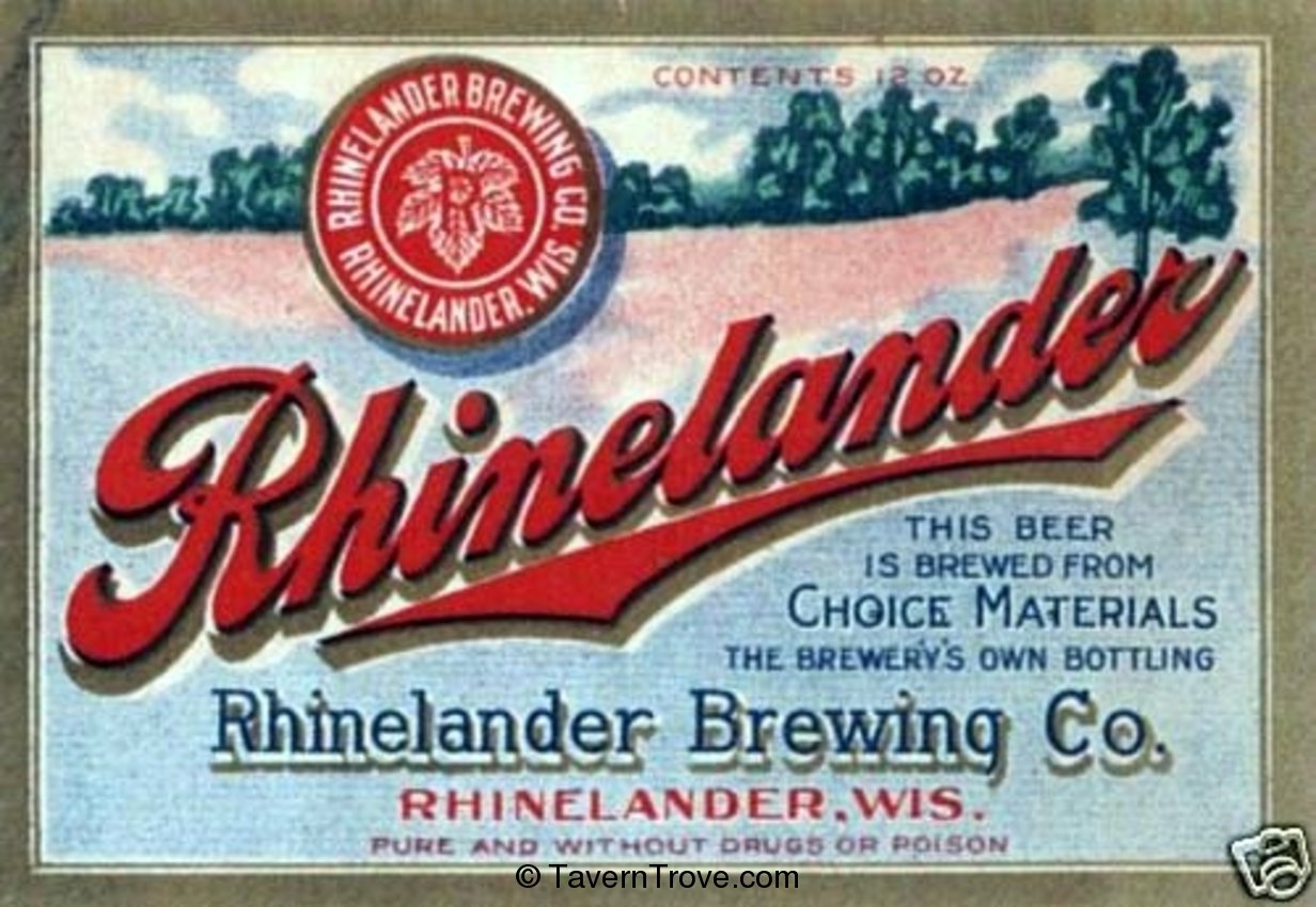 Item 60350 1905 Rhinelander Beer Label WI